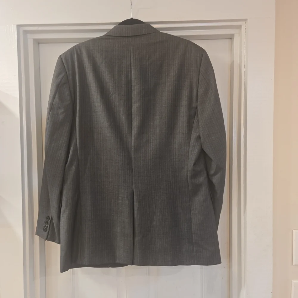 Hickey Freeman x Loro Piana Union Made USA Gray Pin Striped Blazer 42R